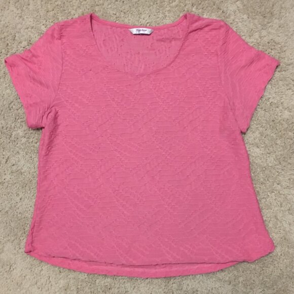 90s Bubblegum Pink Fabric Weave Short Tee - Picture 11 of 16